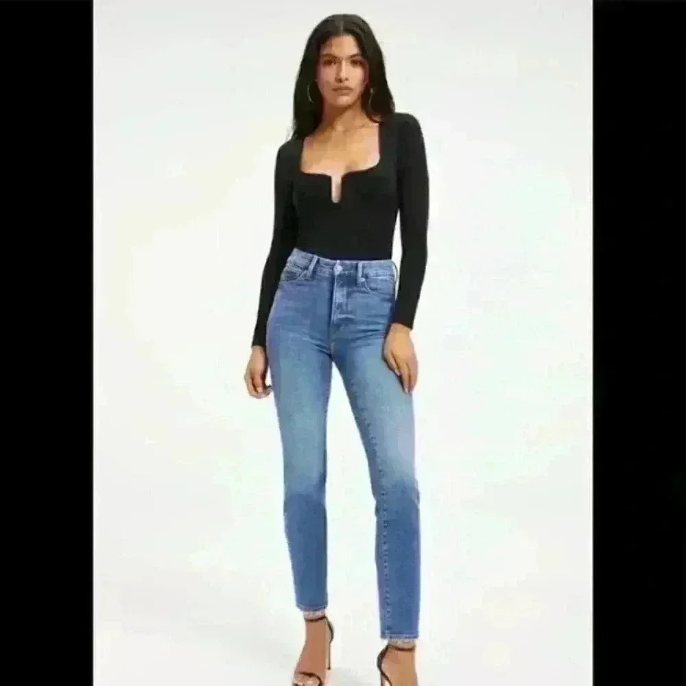 GOOD American Good Classic High Rise Skinny Jeans Indigo206 Size 2/26